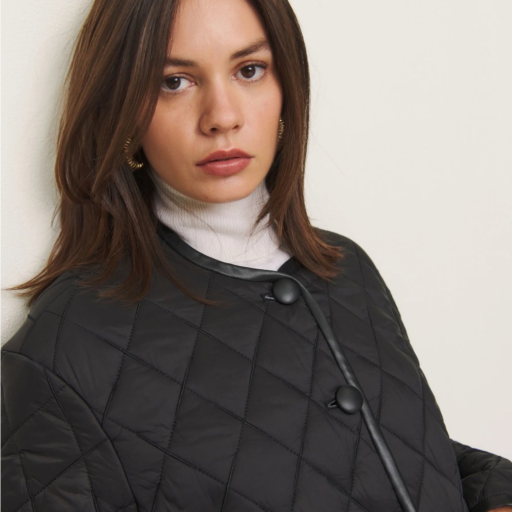 NWOT Reformation Cassidy Jacket in Black Quilted - Medium